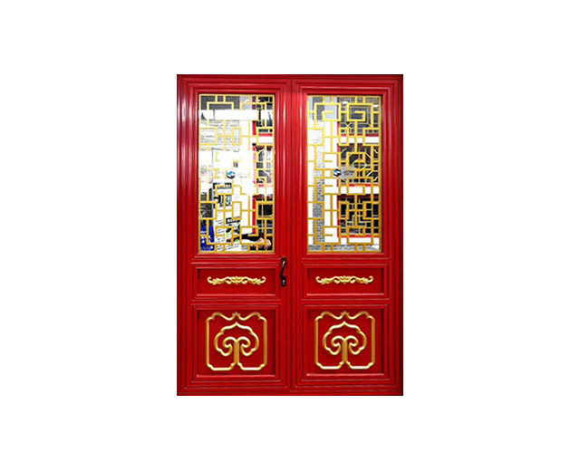 中國紅 中式復(fù)古門窗